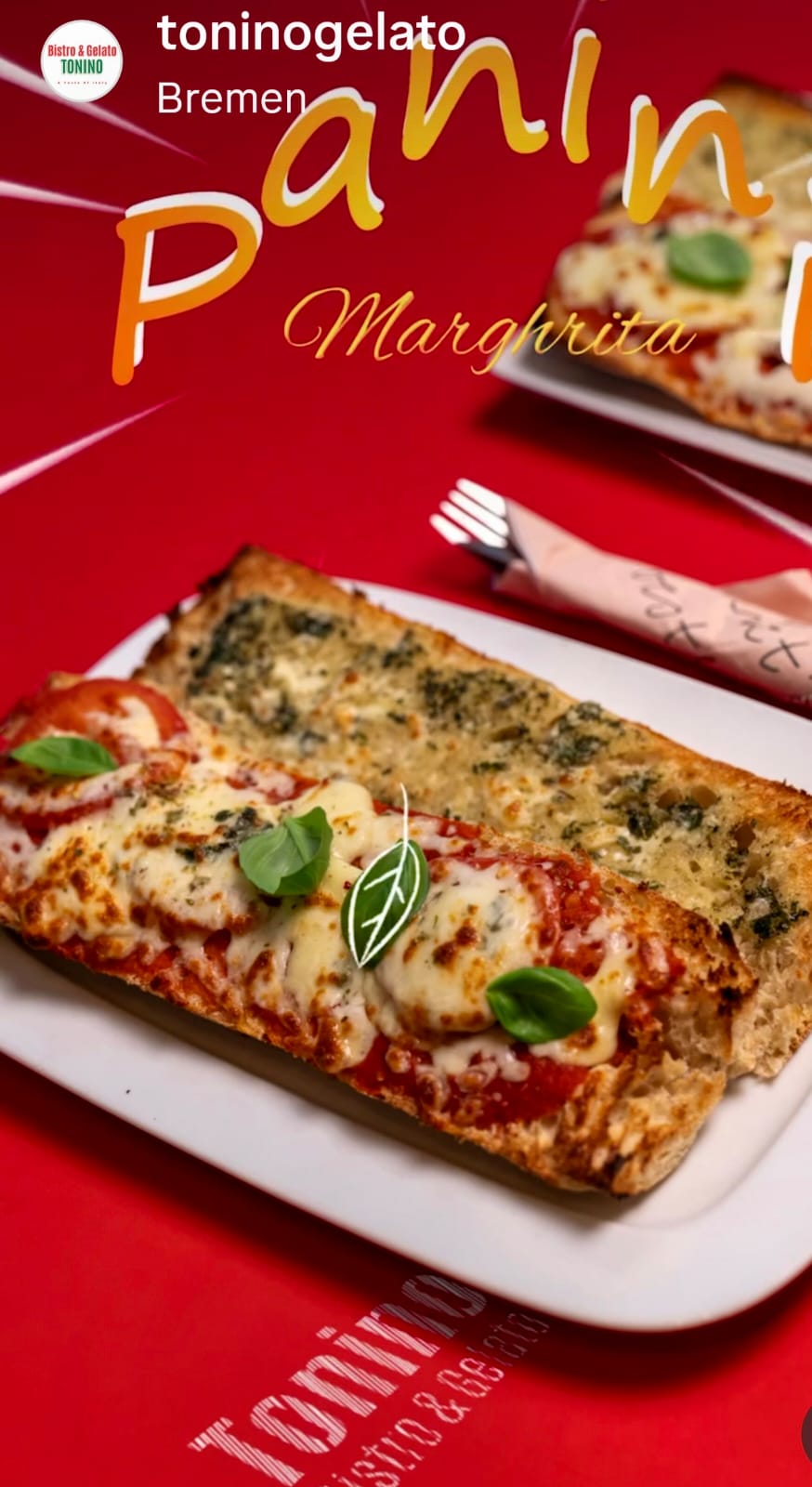 Panini Margherita mit Basilikum